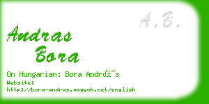 andras bora business card